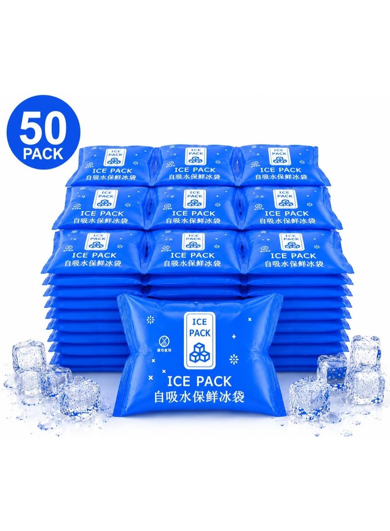 ATRJSZ Reusable Self-Absorbing Ice Bags, Pack of 50, 7 x 7 cm Leakproof Reusable Ice Packs for Cooler, Lunch Box, Food Delivery, Picnic, Camping, Travel - Image 4