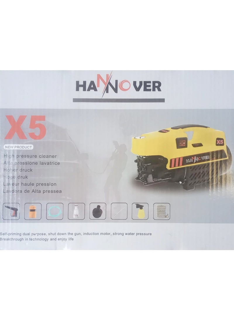 Hannover Germany - Smart Washer High Pressure Pump Machine,1800 Watts, 140 Bars, 10L/ Min Water Flow Rate, Portable, for Car, Bike and Home Cleaning Purpose - Image 1