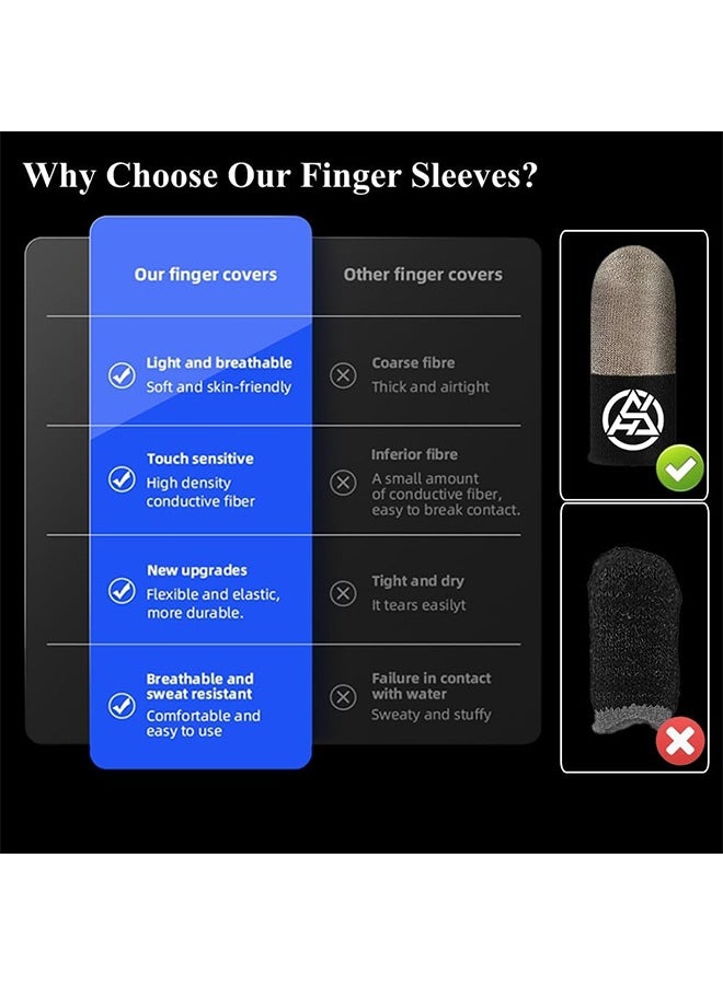 4PCS Gaming Gloves Silver Cloth Mobile Game Finger Cots Extremely Thin Material Zero-touch Breathable With Storage Box - Image 3