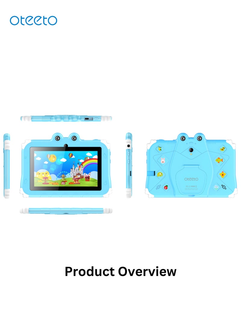 Oteeto Oteeto TAB 6 Kids Tablet/4GB RAM + 64GB ROM/7 Inch IPS LCD/Octa Core 1.3 GHz Processor/2MP Front + 5MP Rear Camera/3500mAh Battery/5G Wifi/ Android 13/Includes Temper Glass,Bracelet, Touch Pen,Sticker  - Image 5