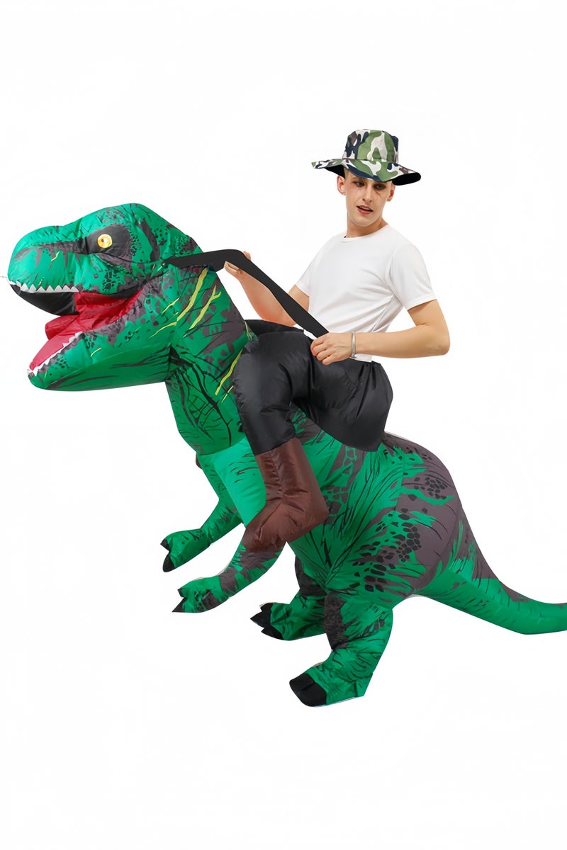 GGEROU Inflatable Dinosaur Costume Adult Riding Dinosaur Suit Blow up Trex Full Body Dino Costume Halloween Cosplay Party - Image 1