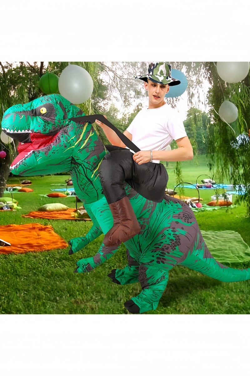 GGEROU Inflatable Dinosaur Costume Adult Riding Dinosaur Suit Blow up Trex Full Body Dino Costume Halloween Cosplay Party - Image 2