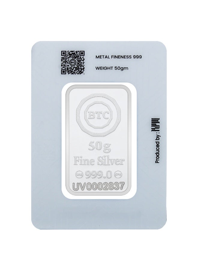 BTC 50 Grams Silver Bar - Image 2
