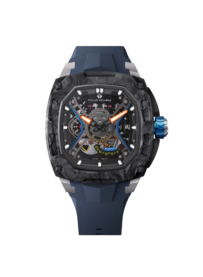 TSAR BOMBA Men's Rubber Automatic Watch TB8605-02 - 42.8x53.5 mm
