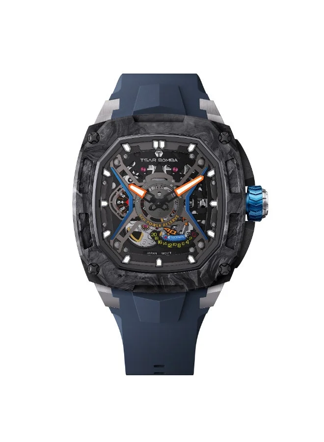 TSAR BOMBA Men's Rubber Automatic Watch TB8605-02 - 42.8x53.5 mm
