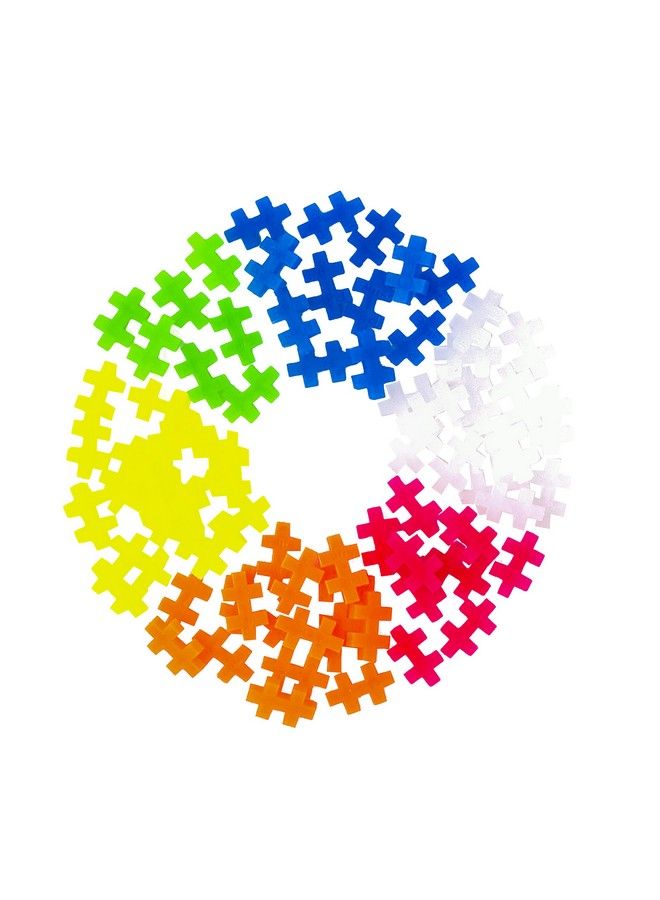 70 Piece Neon Color Mix Construction Building Stem/Steam Toy, Kids Mini Puzzle Blocks  - Image 5