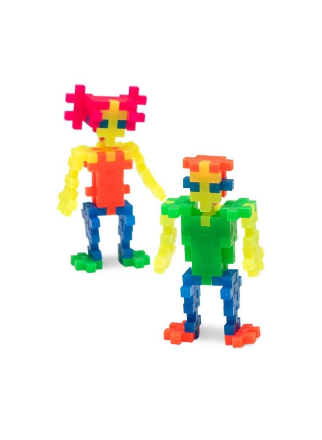 70 Piece Neon Color Mix Construction Building Stem/Steam Toy, Kids Mini Puzzle Blocks  - Image 3
