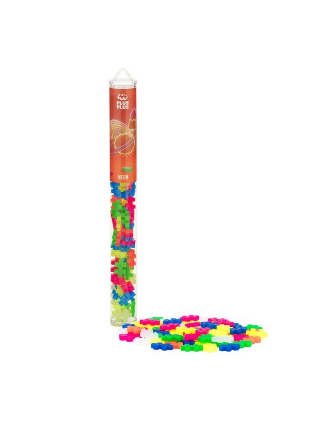 70 Piece Neon Color Mix Construction Building Stem/Steam Toy, Kids Mini Puzzle Blocks  - Image 2
