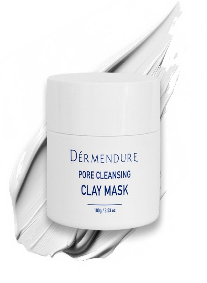 Dermendure Deep Pore Cleansing Clay Mask for Face, Mud Mask for Oily Skin, Blackhead Mud Facial Mask - with Bentonite and Amazonian White Clay - Oil Control, Niacinamide Brightening, Pore Purifying, 100g - Image 1