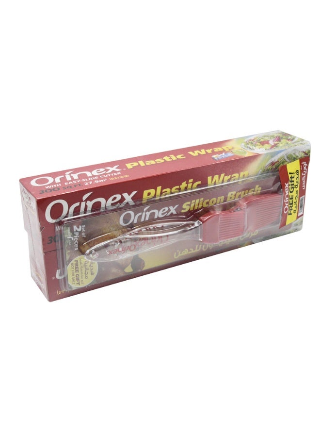 Orinex Transparent Food Plastic Wrap Cling Film 93m x 30cm 2+1 Piece Pack - Image 3