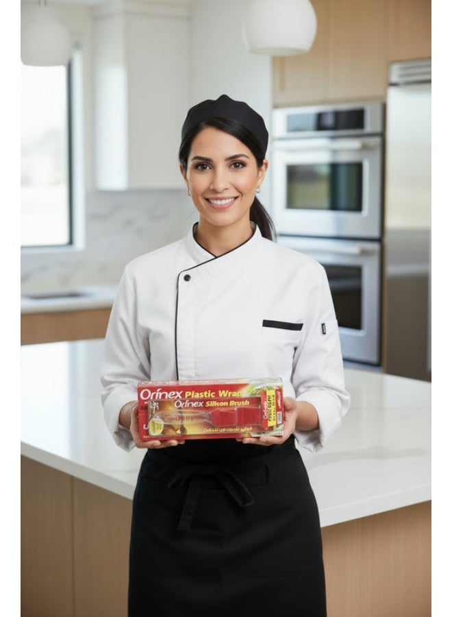 Orinex Transparent Food Plastic Wrap Cling Film 93m x 30cm 2+1 Piece Pack - Image 2