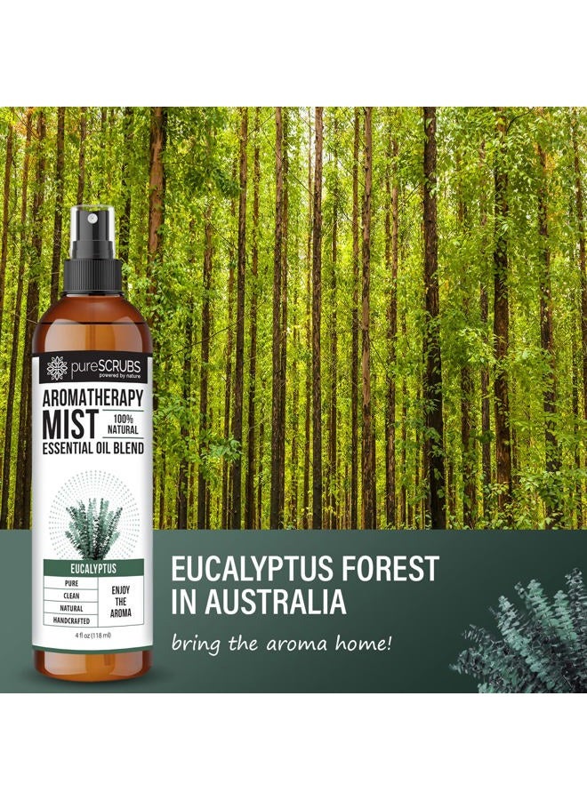 pureSCRUBS اهتز، رذاذ واستمتع - رذاذ الأروما العطري من pureSCRUBS بنكهة الأوكاليبتوس الفاخرة للغرف، الجسم، الأقمشة، تركيبة نباتية 100% من الزيوت الأساسية - زجاجة واحدة سعة 4 أونصات - Image 5
