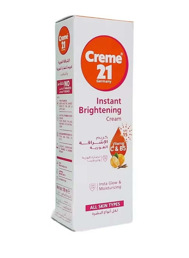 Creme 21 Instant Brightening Cream All Skin Types 100 ml - Image 3