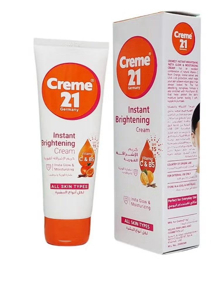 Creme 21 Instant Brightening Cream All Skin Types 100 ml - Image 1