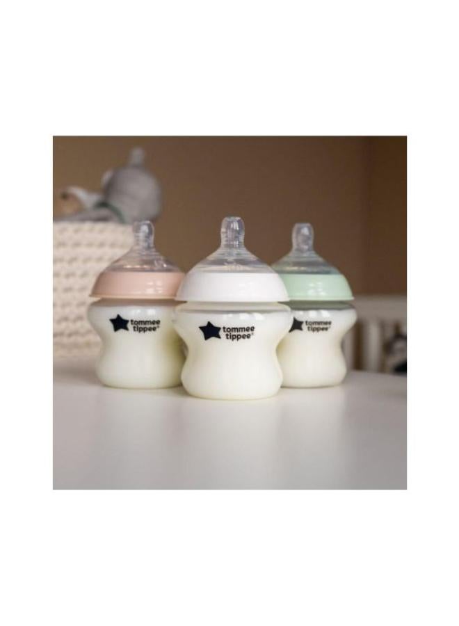 tommee tippee Baby Bottles, Closer to Nature Anti-Colic Baby Bottle with Slow Flow Breast-Like Teat, 150ml, 0m+, Self-Sterilising, Baby Feeding Essentials, Pack of 3 - Assorted - Image 3