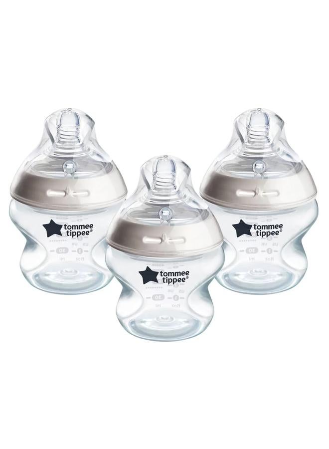 tommee tippee Baby Bottles, Closer to Nature Anti-Colic Baby Bottle with Slow Flow Breast-Like Teat, 150ml, 0m+, Self-Sterilising, Baby Feeding Essentials, Pack of 3 - Assorted - Image 5