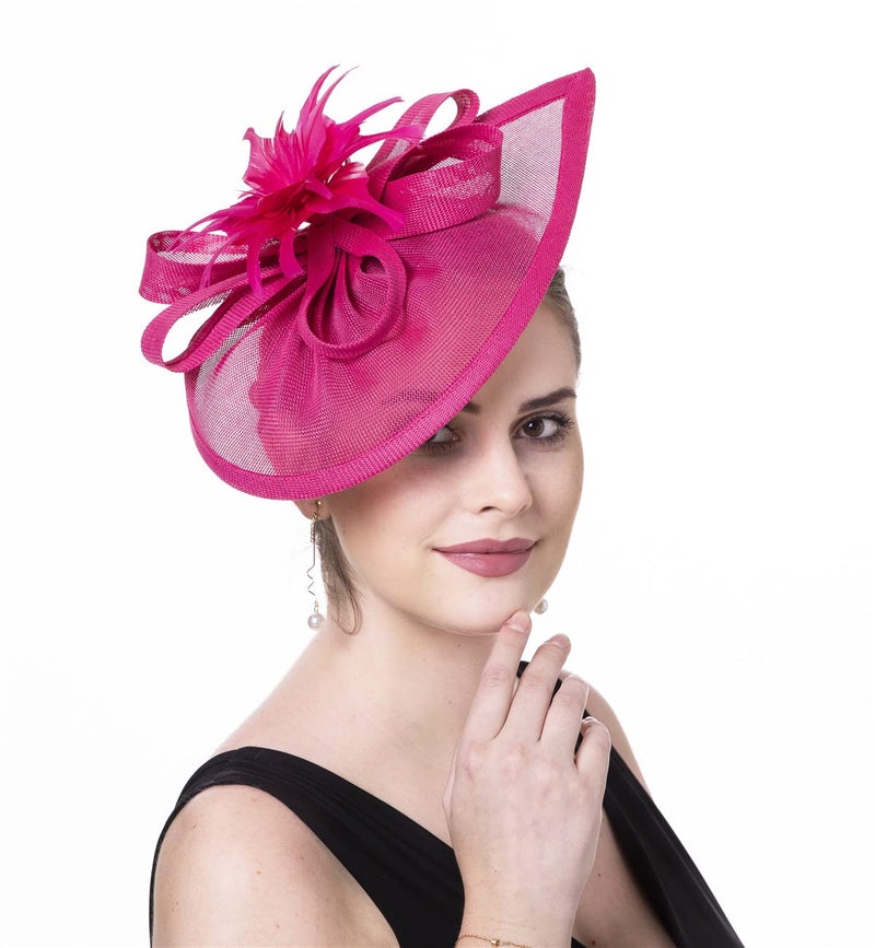 SAFERIN Fascinator for Women Hat Bowler Feather Flower Veil - Image 3