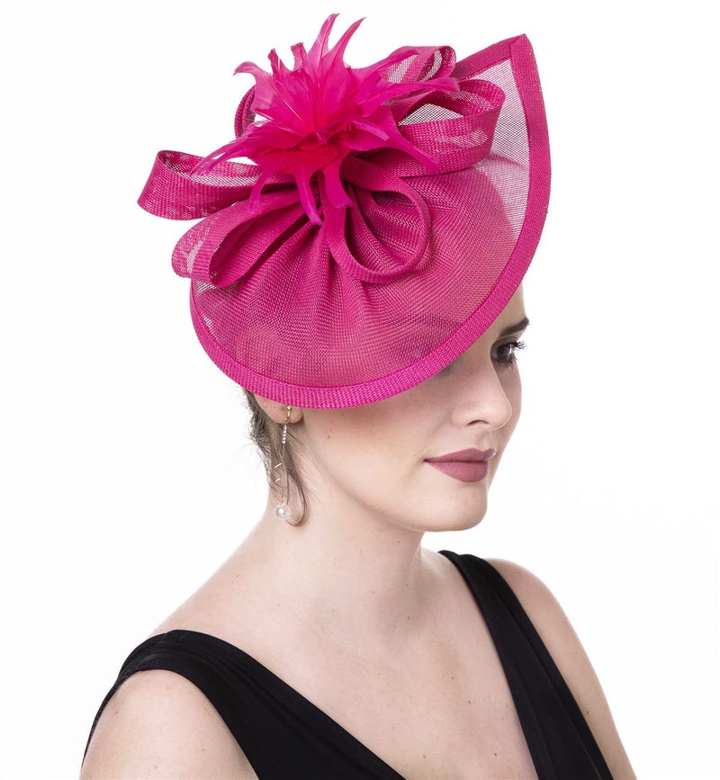 SAFERIN Fascinator for Women Hat Bowler Feather Flower Veil - Image 4