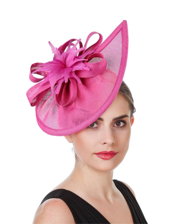 SAFERIN Fascinator for Women Hat Bowler Feather Flower Veil - Image 1