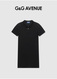 G&G AVENUE Office women's short sleeved dress, women's Polo dress, street dress, casual solid color lapel button slim mini skirt  - Image 3