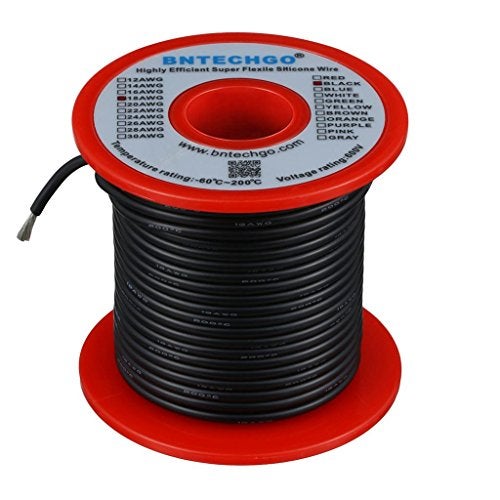 BNTECHGO 18 Gauge Silicone Wire Spool 100 ft Black Flexible 18 AWG Stranded Tinned Copper Wire - Image 2