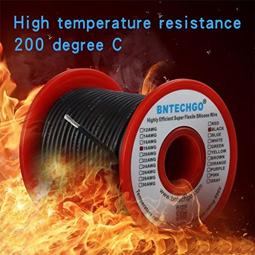 BNTECHGO 18 Gauge Silicone Wire Spool 100 ft Black Flexible 18 AWG Stranded Tinned Copper Wire - Image 5