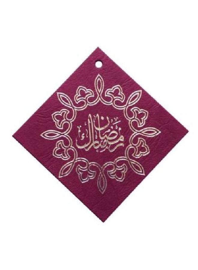 ThePartyPopper Diamond Shaped Ramadan Mubarak Foiled Gift tags pack of 10 – Maroon - Image 1