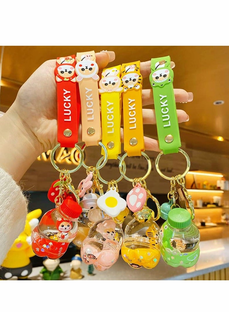Kawaii Shiba Inu Keychain - Cute Liquid Floating Backpack Charm for Boys & Girls, Perfect Gift for Women & Car Key Ring, Green - Image 3