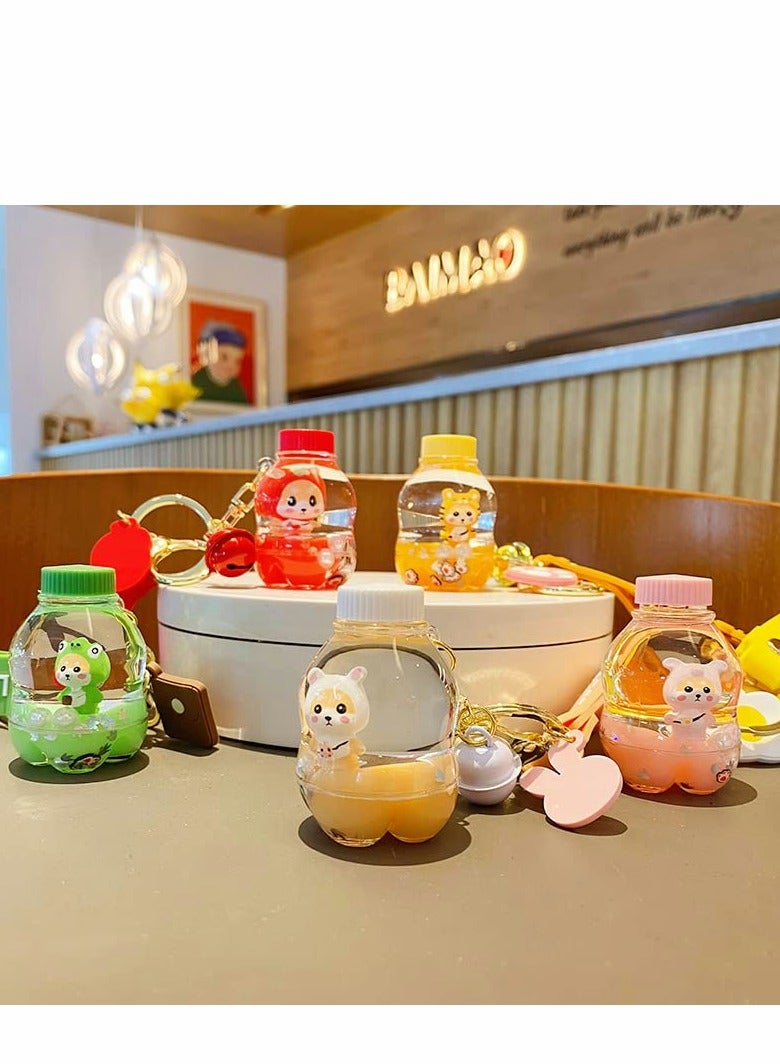 Kawaii Shiba Inu Keychain - Cute Liquid Floating Backpack Charm for Boys & Girls, Perfect Gift for Women & Car Key Ring, Green - Image 4