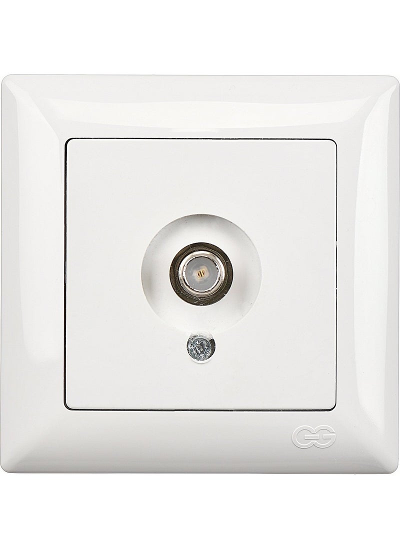 Günsan Elektrik - Visage White Single F Satellite Socket Eco + Frame - Image 1