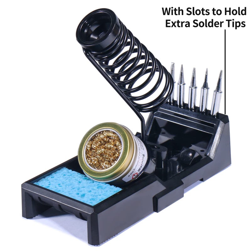YIHUA X-4 Premium Soldering Iron Holder with Brass Wool, Cleaning Sponge and Solder Tip Slots - Image 5