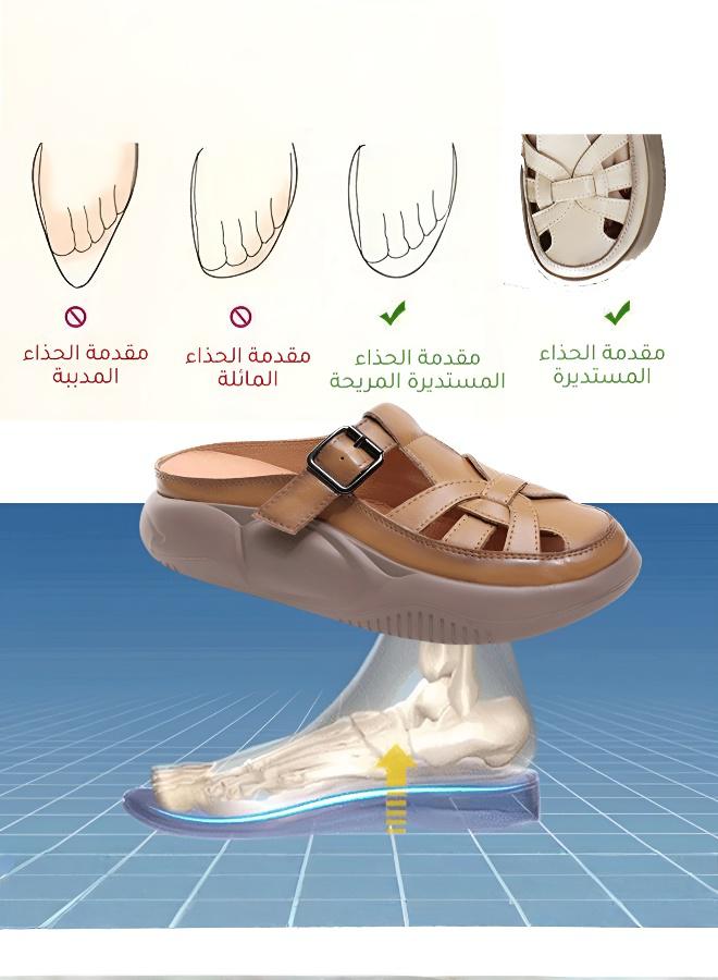 صنادل نسائية ريترو برباطات ونعل سميك - مريحة للصيف والخارج - Image 2