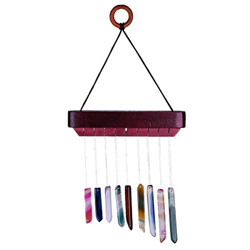 Rockcloud Agate Slices Geode Wind Chime Home Garden Decoration Figurine - Image 2