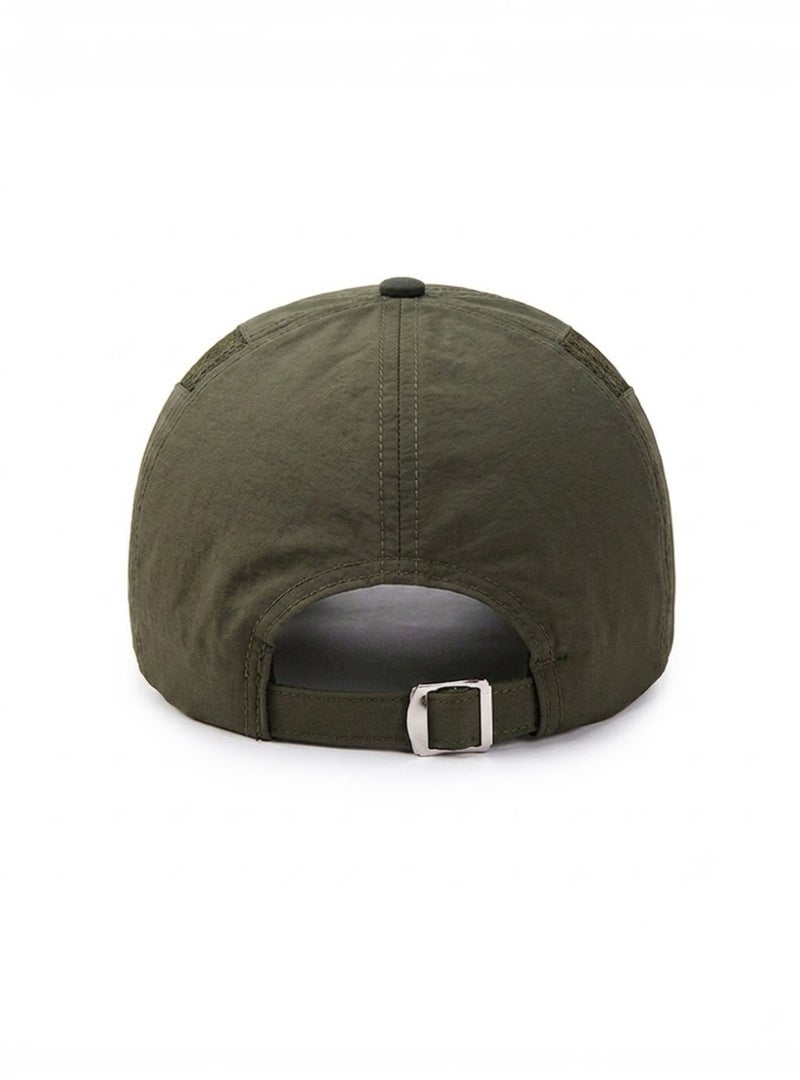HASTE Quick Dry Mesh Cap - Breathable Curved Brim Adjustable - Army Green - Image 3