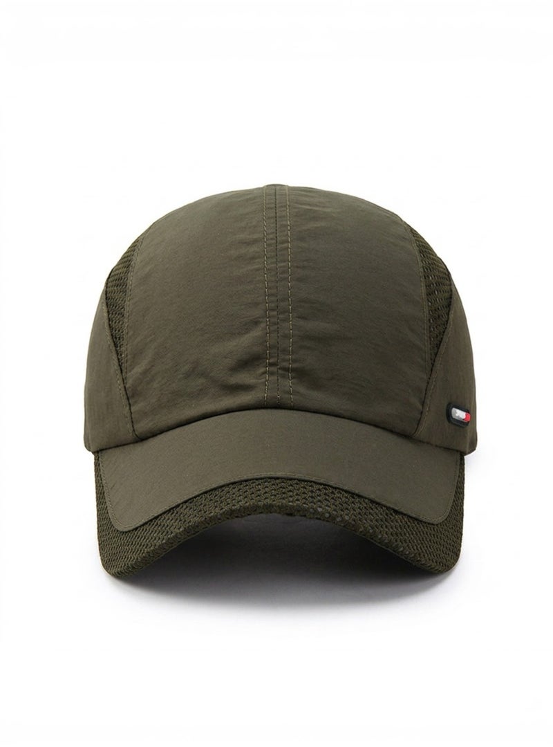 HASTE Quick Dry Mesh Cap - Breathable Curved Brim Adjustable - Army Green - Image 2