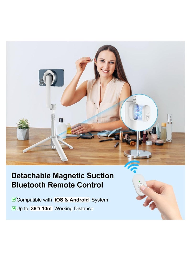 Generic Magnetic Selfie Stick, 29 inch Extendable Cell Phone Tripod Stand with Remote, Flexible Travel Tripod, Portable Phone Holder for Video Recording, Selfies, for iPhone 14/13/12 & All Smartphones  - Image 3