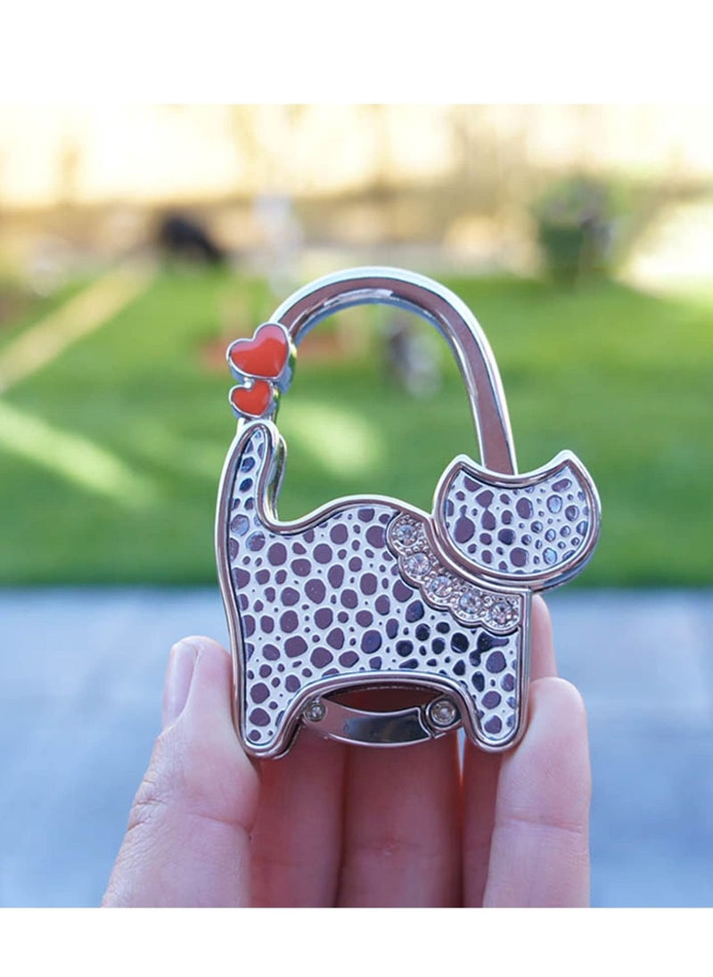 SYOSI 2Pcs Purse Hanger for Tables Desk Cat Shape Foldable Metal Hook Hooks Hanging Bags Handbag Hangers Holder Table Green  - Image 3