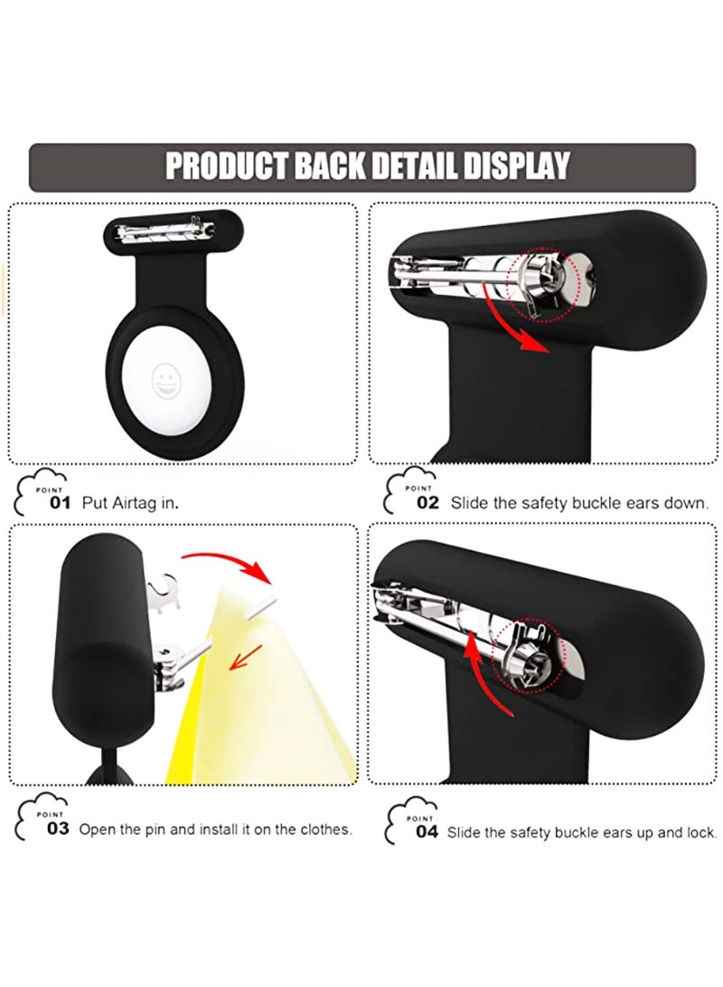 4 Pieces Hidden Silicone Protective Case Compatible with Apple AirTag with Invisible Pin Holder Anti Lost AirTag Holder Suitable for Kids and Elderly  - Image 5