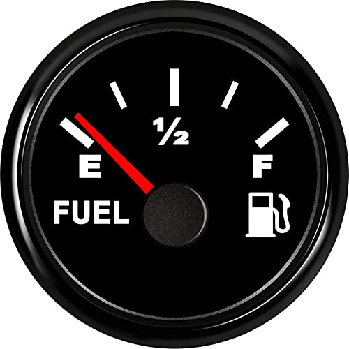 100TECH Marine Gas Fuel Gauge for Boat Fuel Level Gauge for Car Truck Vehicle Diesel Aftermarket Gauge for Truck Vehicle SUV Automotive Replacement Fuel Level Gauge with Backlight 240-33ohm Black - Image 1