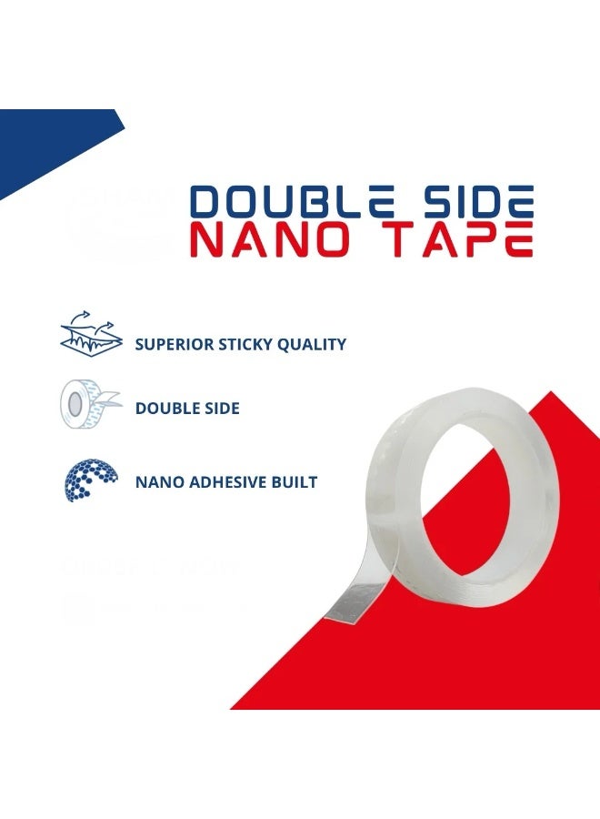adamx Nano Tape Double Sided Transparent Adhesive -Multipurpose Reusable Mounting Tape for Home, Automotive & Industrial Use - Image 2
