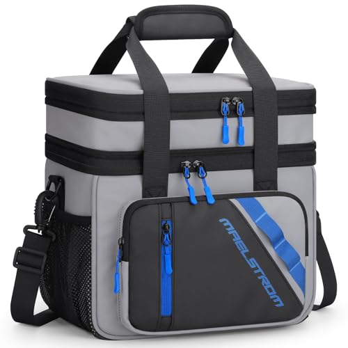 Maelstrom Lunch Box 20L Insulated Lunch Bag for Men Women Expandable Double Deck Leakproof Cooler Bag with 6 Pockets Reusable Lunch Tote Bag for Work Picnic Travel Grey - Image 1