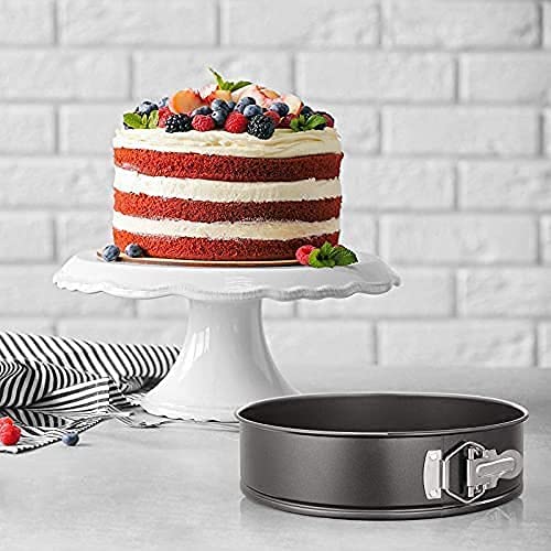 Wishome Round Springform Teflon Coated Carbon Steel Non-Stick Lockable Cake Baking Mould for Microwave Oven OTG Dishwasher Safe Freezer Safe - Cake Mould D20xH6.3 cm,Black - Image 5