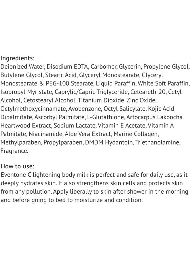 Pharmahealth Eventone C Body Milk 150ml Vitamin C Body Lotion | Brightening - Image 4