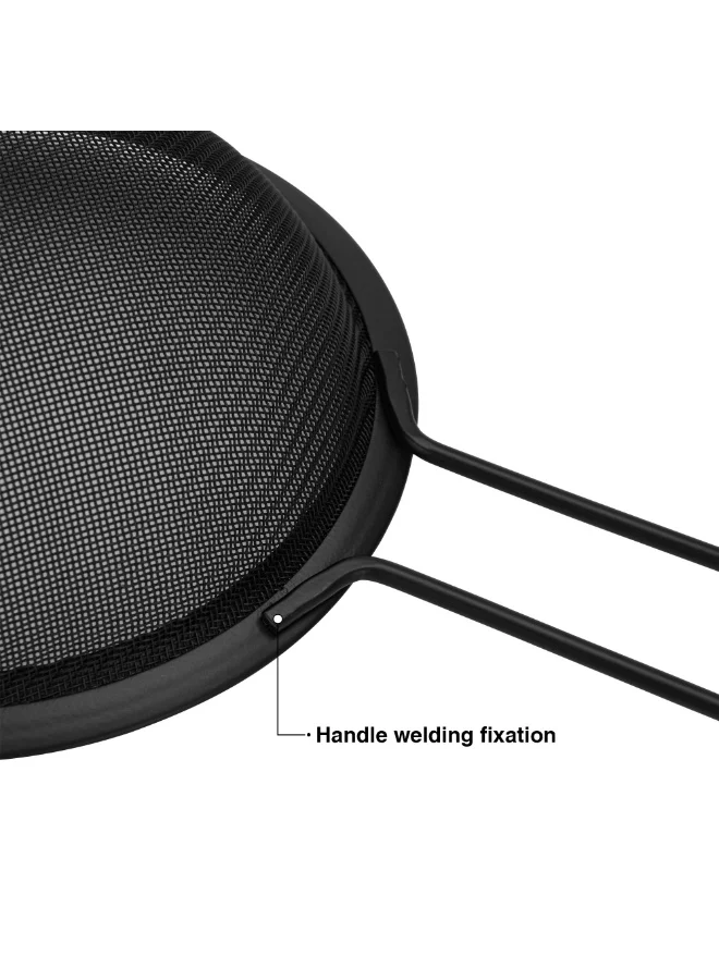 فيسمان Fine Mesh Strainer 18cm with Hanging Loop, Kitchen Fine Mesh Seive Stainless Steel, Sieve Sifters For Food, Tea, Rice, Oil, Noodles, Fruits, Vegetables - Easy to Clean, Rust Proof