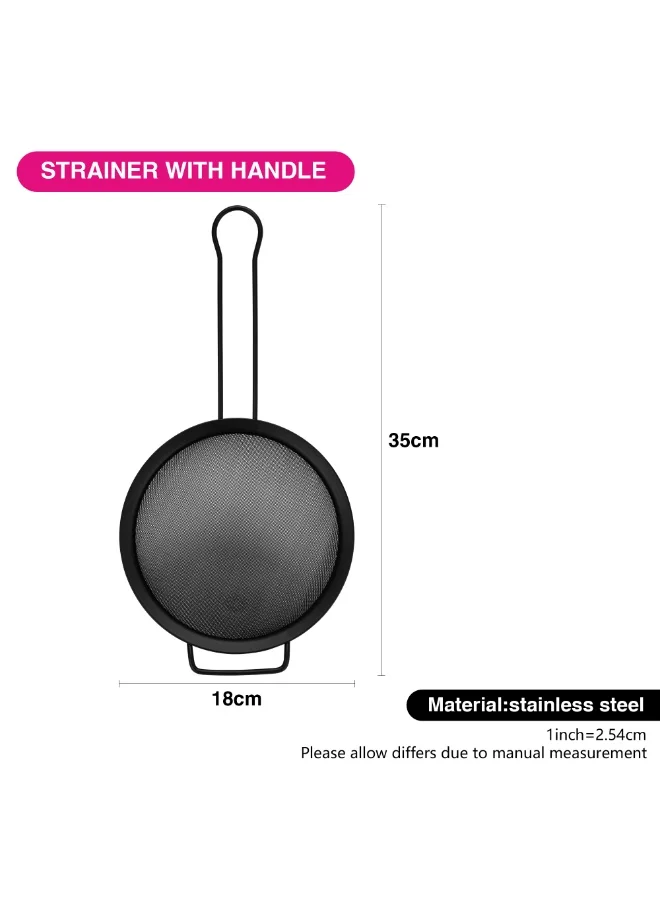 Fissman  Fine Mesh Strainer 18cm with Hanging Loop, Kitchen Fine Mesh Seive Stainless Steel, Sieve Sifters For Food, Tea, Rice, Oil, Noodles, Fruits, Vegetables - Easy to Clean, Rust Proof  | Best Price UAE