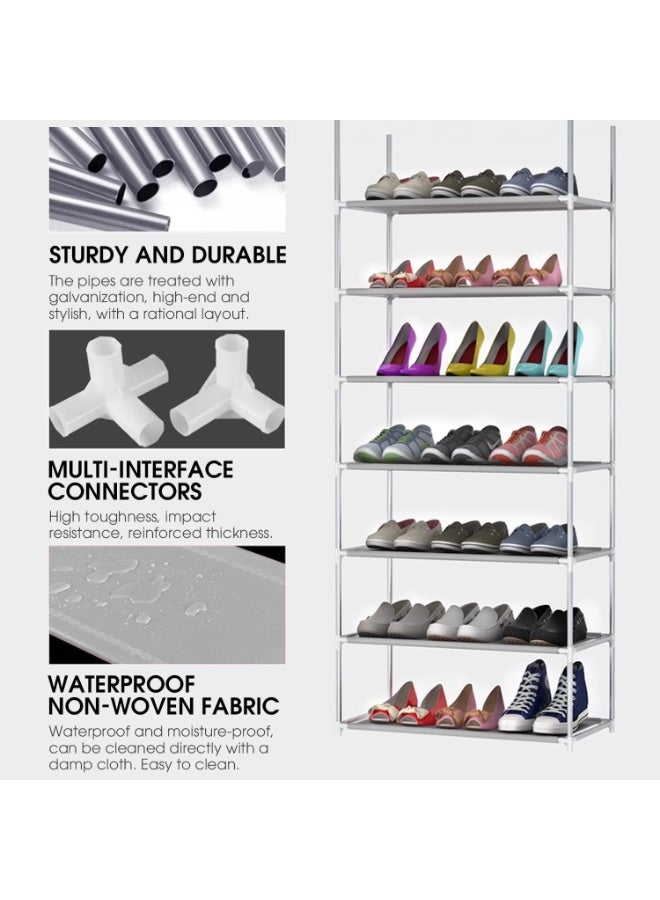 10-Tier Dustproof Shoe Rack with Fabric Cover – Space-Saving Shoe Organizer Cabinet for Home, Bedroom, Entryway – Multi-Layer Shoe Storage Shelf for Men, Women, Kids – Holds 30+ Pairs, Ideal for Shoes, Boots, Handbags, Scarves, Belts, Durable and Easy Assembly - Image 4
