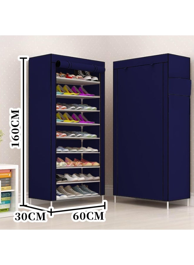 10-Tier Dustproof Shoe Rack with Fabric Cover – Space-Saving Shoe Organizer Cabinet for Home, Bedroom, Entryway – Multi-Layer Shoe Storage Shelf for Men, Women, Kids – Holds 30+ Pairs, Ideal for Shoes, Boots, Handbags, Scarves, Belts, Durable and Easy Assembly - Image 3