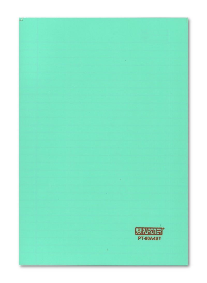 PARTNER دفتر ملاحظات بحجم A4 قطعة واحدة بخط واحد مع غلاف بلاستيكي أخضر فاتح - Image 1