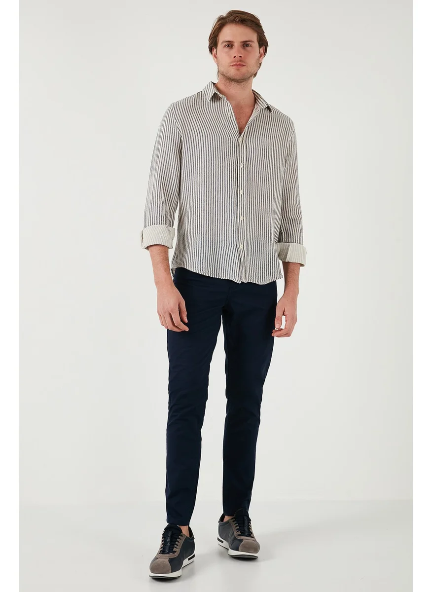 Buratti Striped Regular Fit Cotton Long Sleeve Shirt Men's Shirt CF25S129721