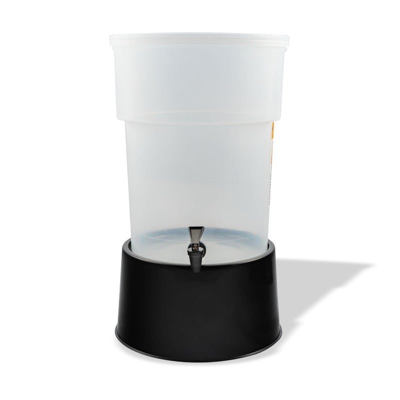 Carlisle FoodService Products Round Beverage Dispenser Durable Drink Dispenser with Spigot and Sturdy Base for Catering Events and Parties Plastic 5 Gallons Black